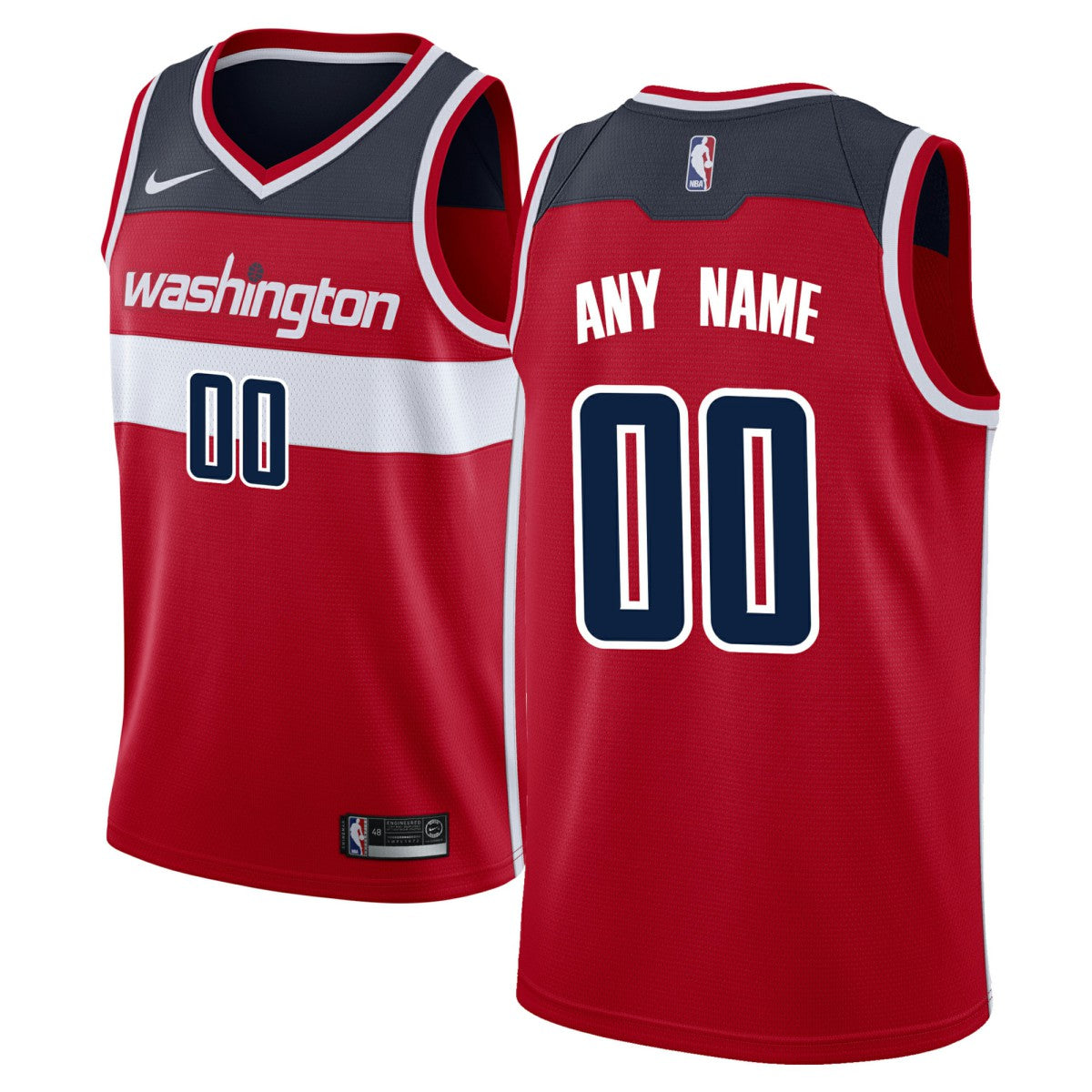 Washington Wizards Swingman Custom Jersey Red Icon Edition