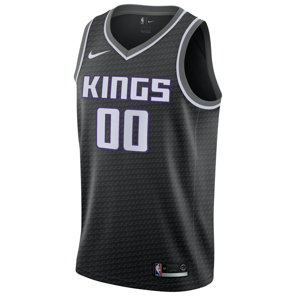 Sacramento Kings Swingman Custom Jersey Black Statement Edition