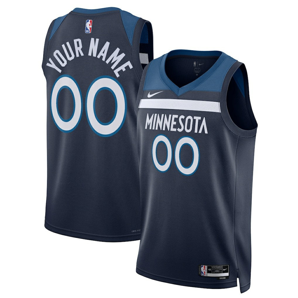 Minnesota Timberwolves Unisex Swingman Custom Jersey Navy Icon Edition