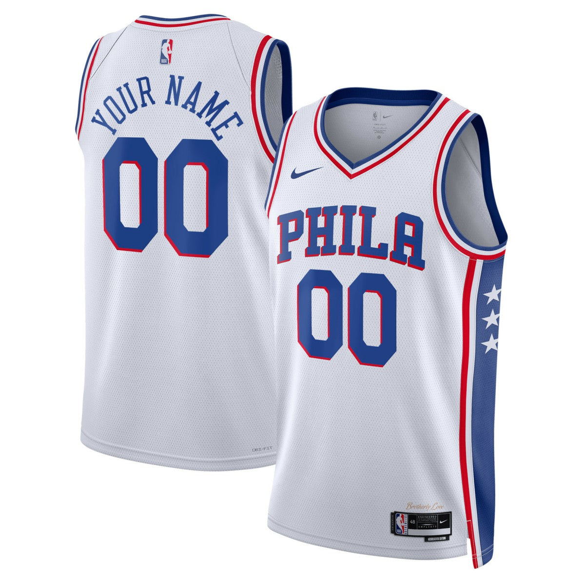 Philadelphia 76ers Unisex 2022/23 Swingman Custom Jersey White Association Edition