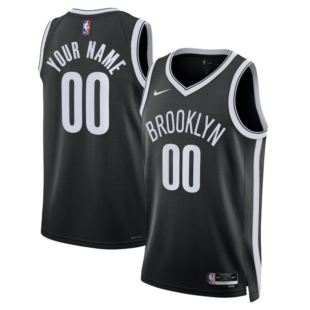 Brooklyn Nets Unisex Swingman Custom Jersey Black Icon Edition