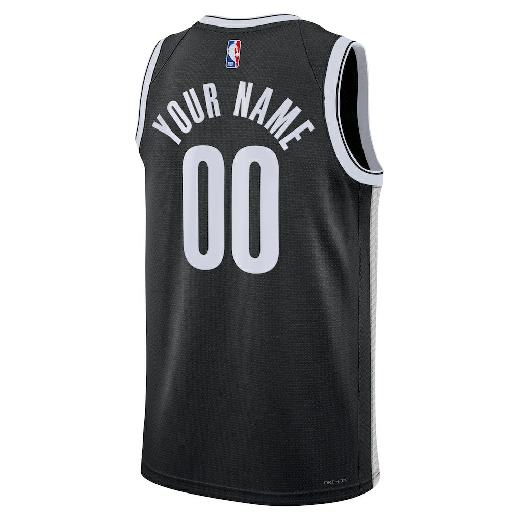 Brooklyn Nets Unisex Swingman Custom Jersey Black Icon Edition