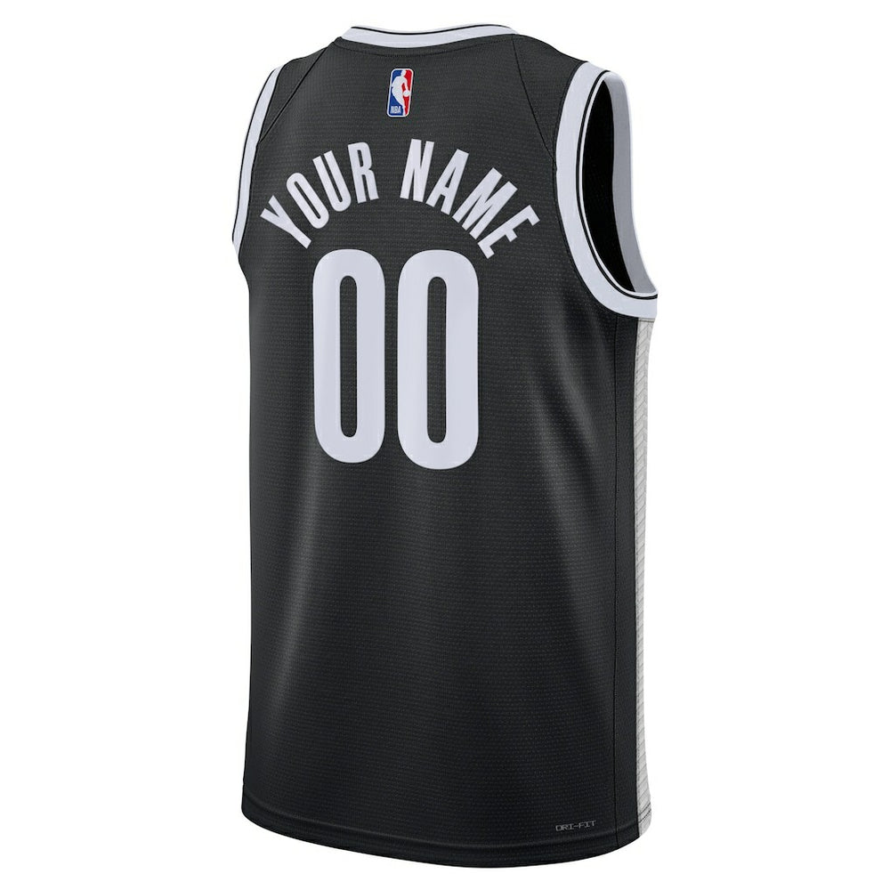 Brooklyn Nets Unisex Swingman Custom Jersey Black Icon Edition