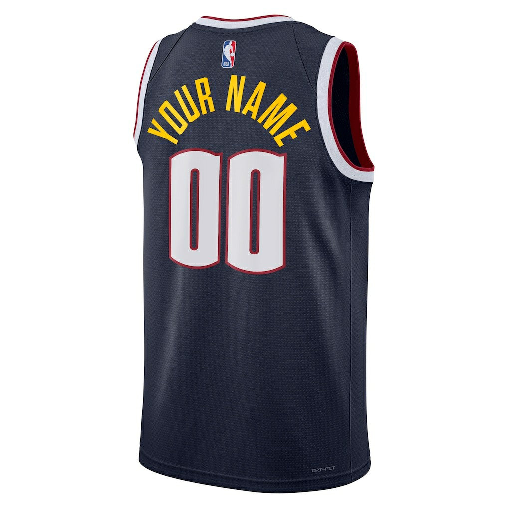 Denver Nuggets Unisex Swingman Custom Jersey Navy Icon Edition