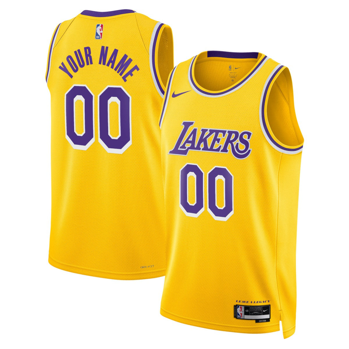 Los Angeles Lakers Unisex Swingman Custom Jersey Gold Icon Edition
