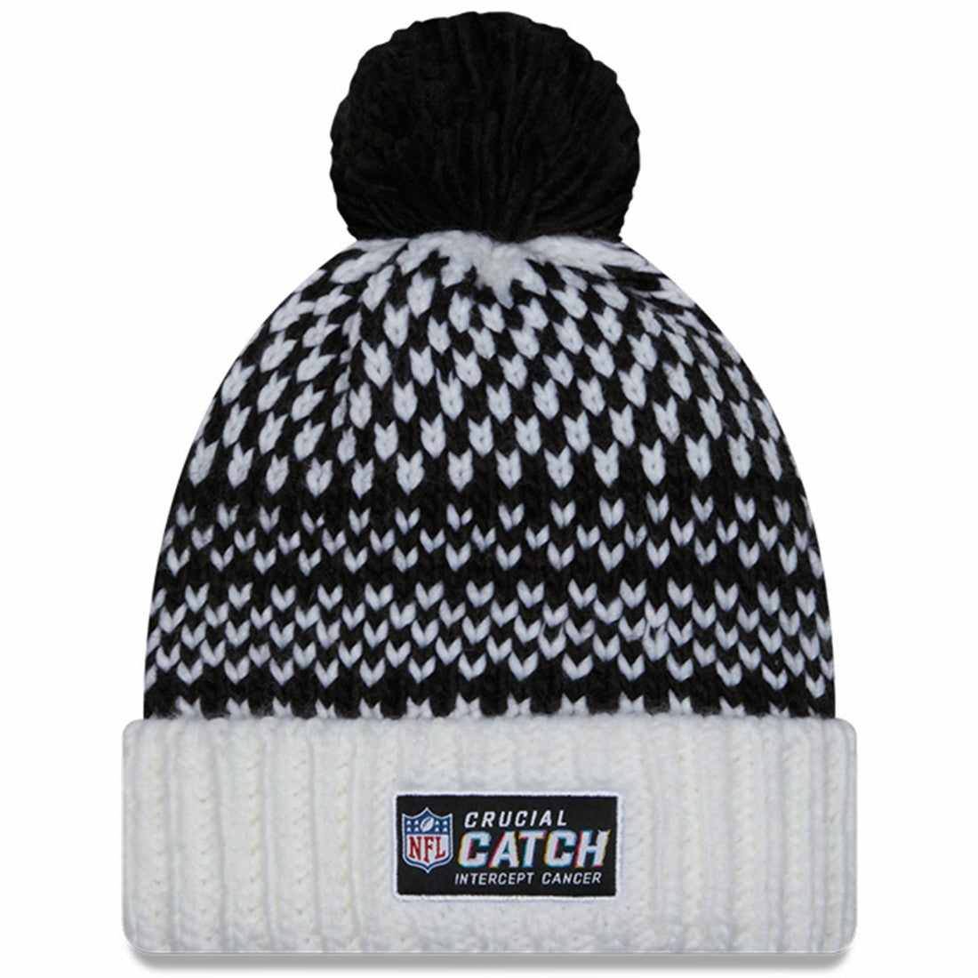 Tennessee Titans New Era Women's 2023 NFL Crucial Catch Cuffed Pom Knit Hat Black/White