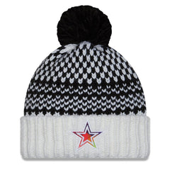 Dallas Cowboys New Era Women's 2023 NFL Crucial Catch Cuffed Pom Knit Hat Black/White