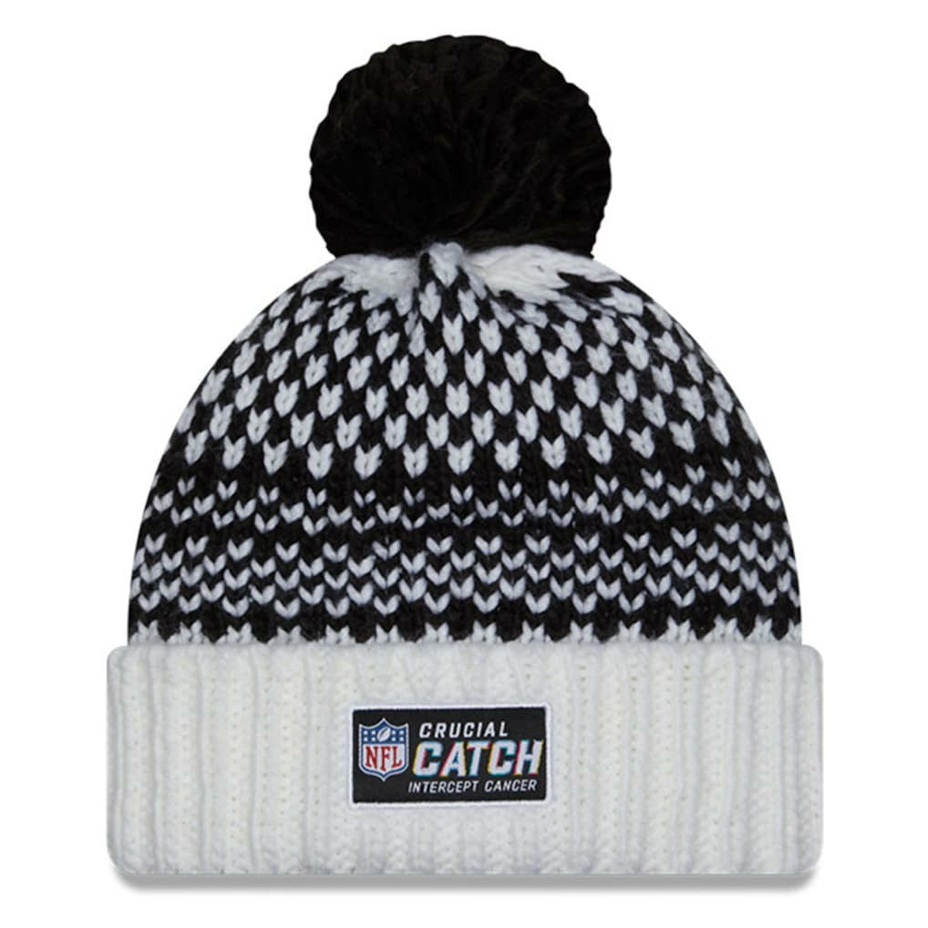 Dallas Cowboys New Era Women's 2023 NFL Crucial Catch Cuffed Pom Knit Hat Black/White