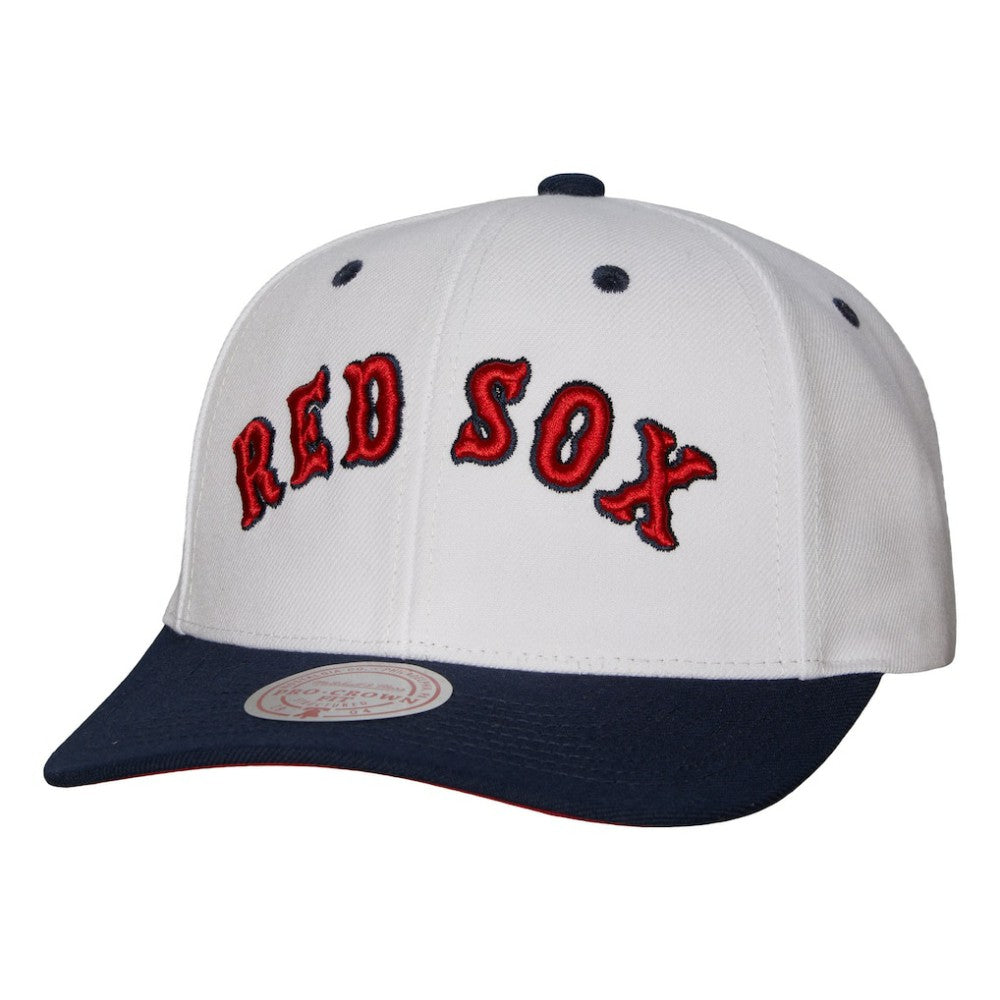 Boston Red Sox Mitchell & Ness Cooperstown Collection Pro Crown Snapback Hat - White Hats