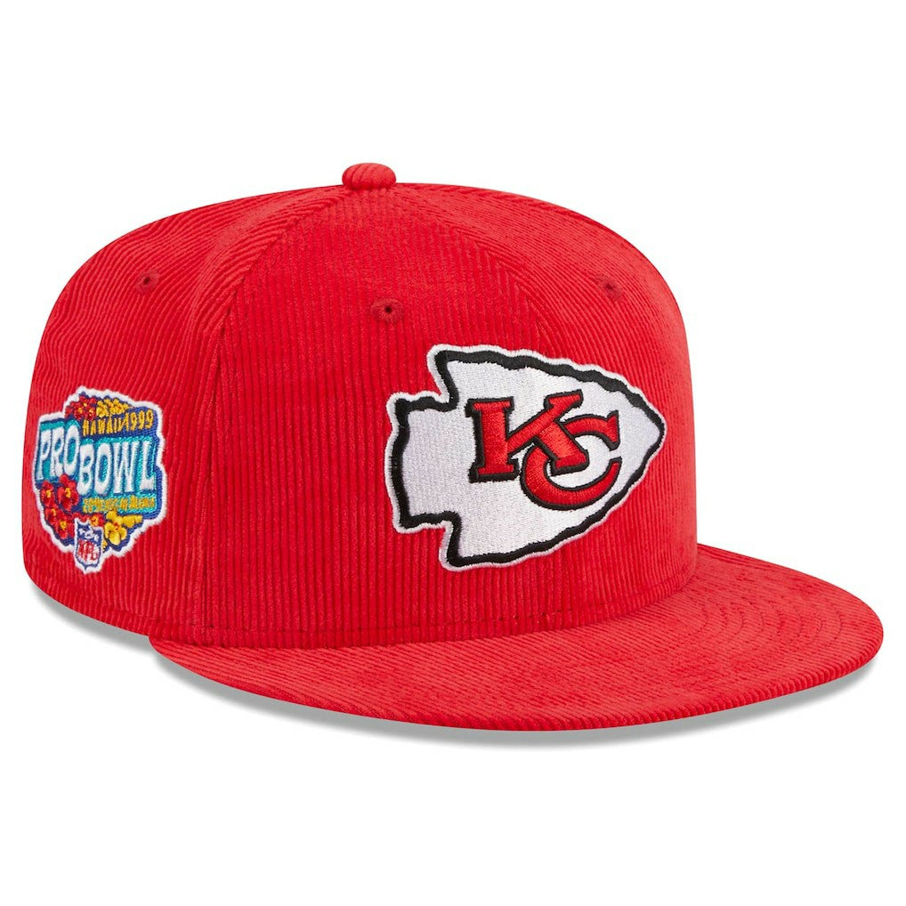 Kansas City Chiefs New Era Throwback Cord 59FIFTY Fitted Hat Red