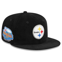 Pittsburgh Steelers New Era Throwback Cord 59FIFTY Fitted Hat Black