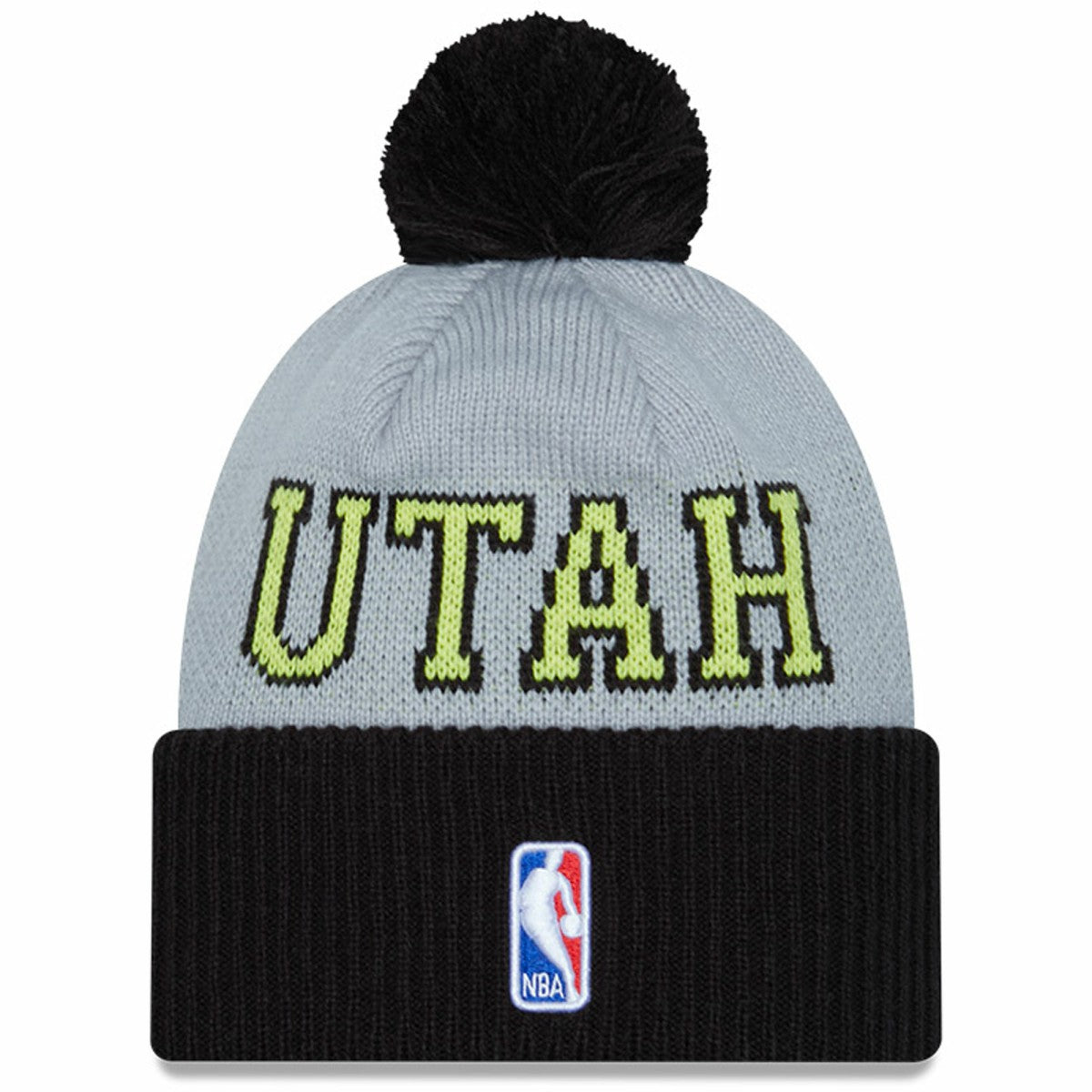 Utah Jazz Tip-Off Two-Tone Cuffed Knit Hat with Pom Black/Gray