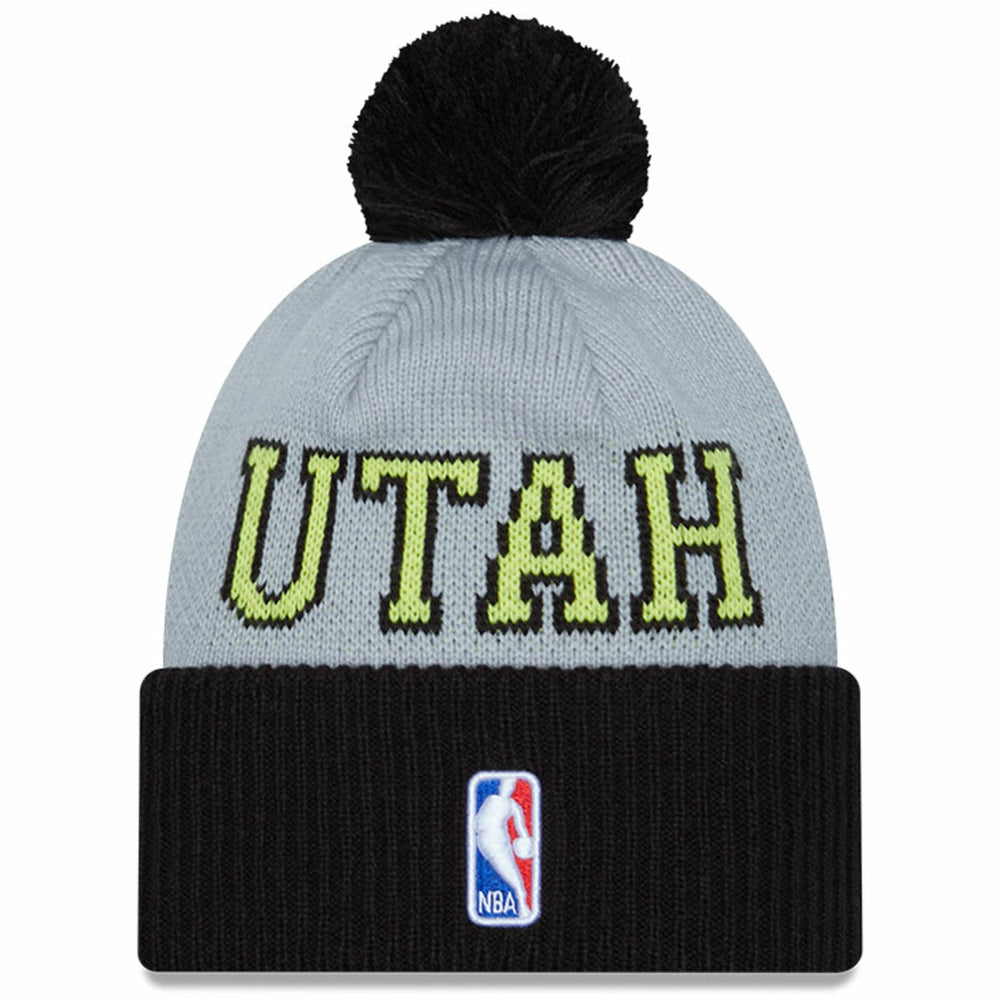 Utah Jazz Tip-Off Two-Tone Cuffed Knit Hat with Pom Black/Gray