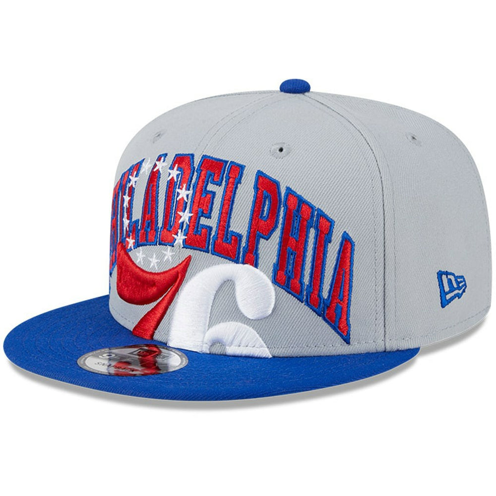 Philadelphia 76ers Tip-Off Two-Tone 9FIFTY Snapback Hat Gray/Royal