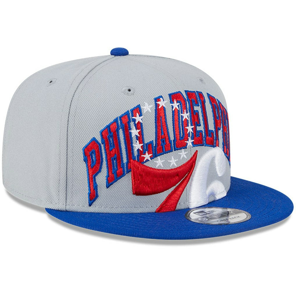 Philadelphia 76ers Tip-Off Two-Tone 9FIFTY Snapback Hat Gray/Royal