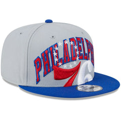 Philadelphia 76ers Tip-Off Two-Tone 9FIFTY Snapback Hat Gray/Royal