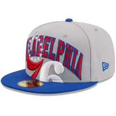 Philadelphia 76ers Tip-Off Two-Tone 59FIFTY Fitted Hat Gray/Royal