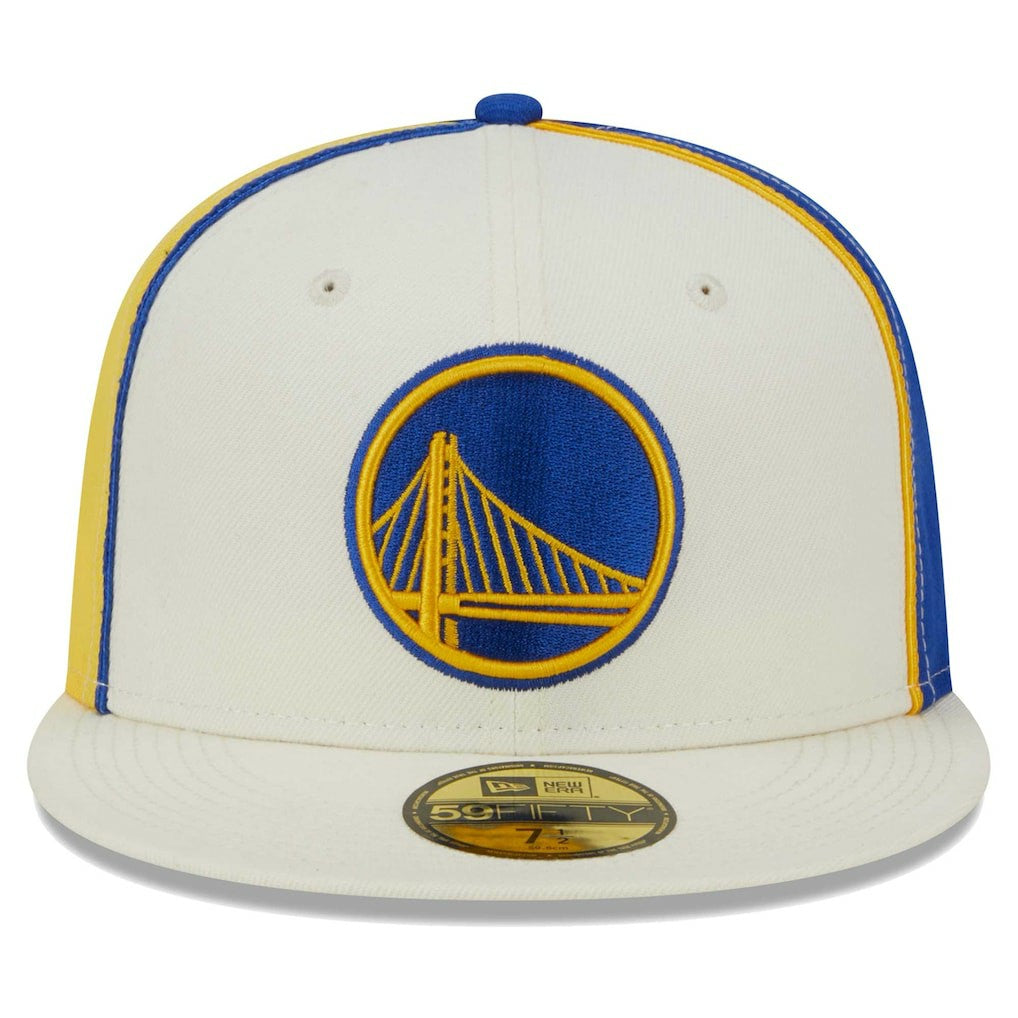 Golden State Warriors Piped Pop Panel 59FIFTY Fitted Hat Cream