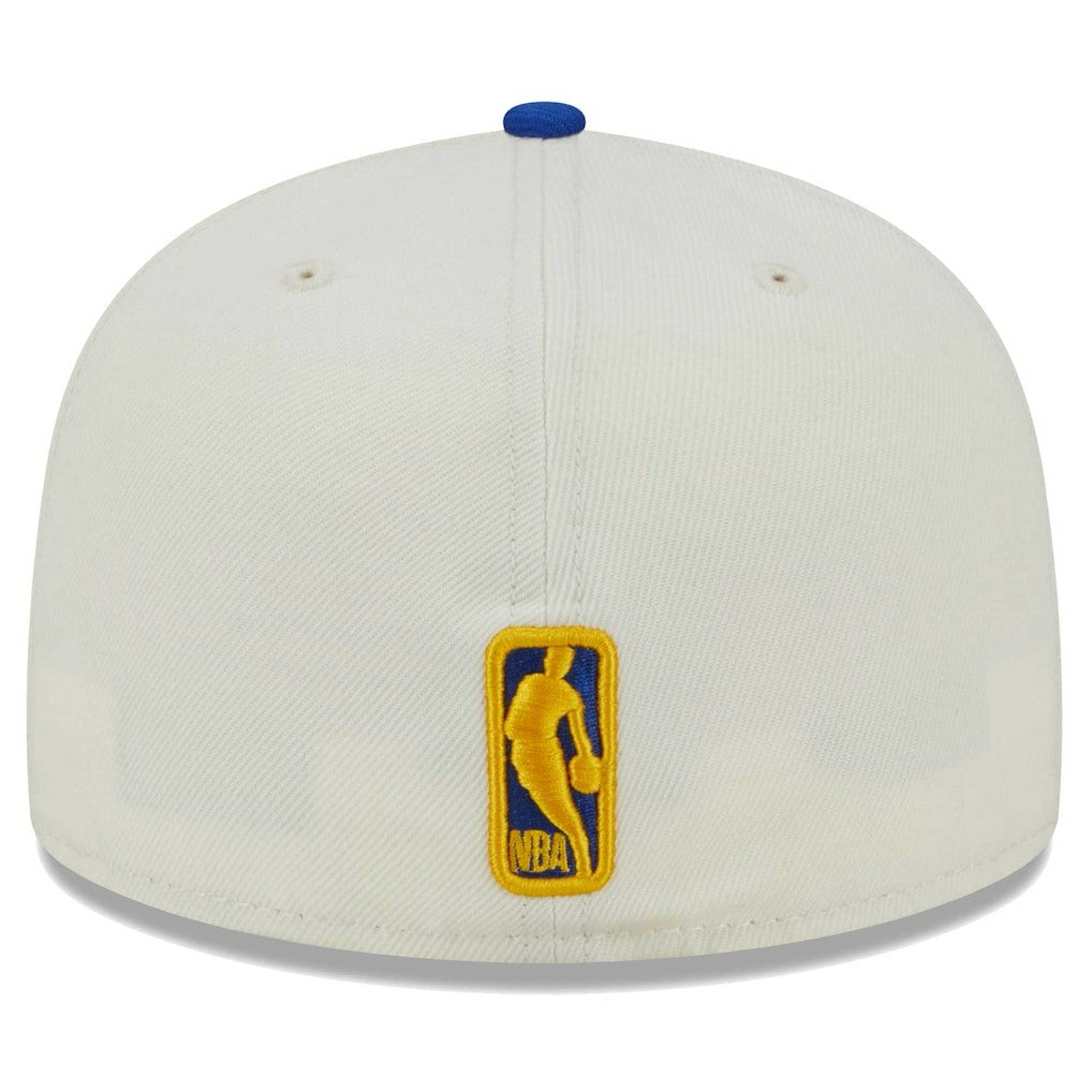 Golden State Warriors Piped Pop Panel 59FIFTY Fitted Hat Cream
