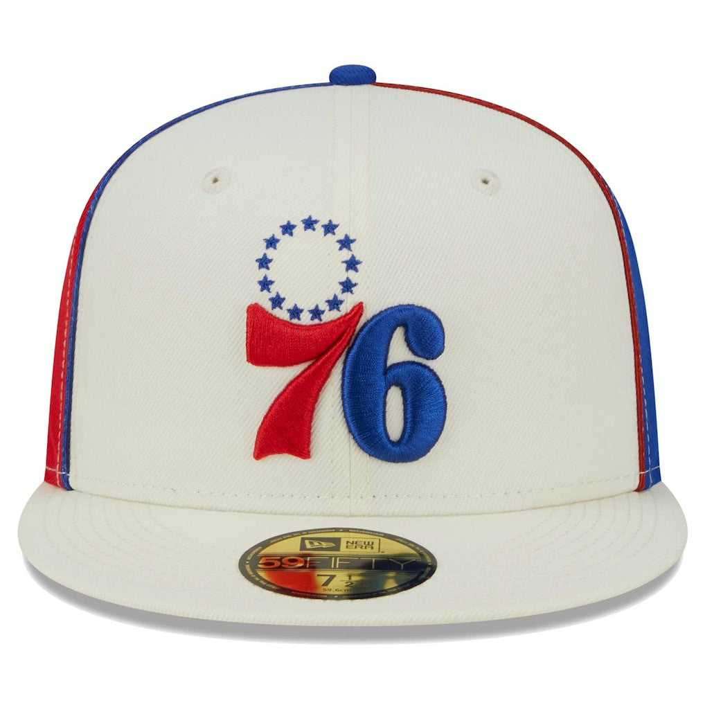 Philadelphia 76ers Piped Pop Panel 59FIFTY Fitted Hat Cream