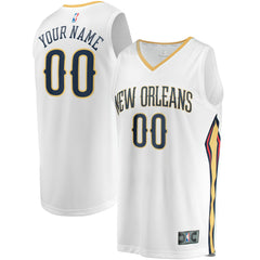 New Orleans Pelicans Youth Fast Break Replica Custom Jersey Association Edition White