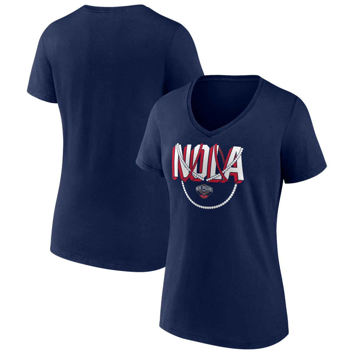 New Orleans Pelicans Women's Team Pride V-Neck T-Shirt Navy