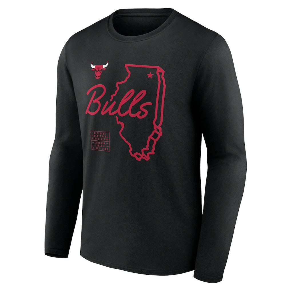 Chicago Bulls Announcer Long Sleeve T-Shirt Black