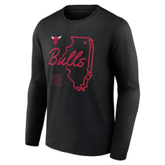 Chicago Bulls Announcer Long Sleeve T-Shirt Black