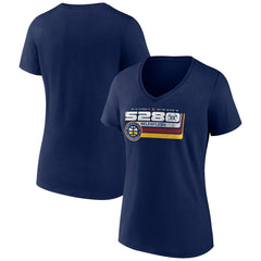 Denver Nuggets Women's Announcer V-Neck T-Shirt Navy
