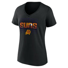 Phoenix Suns Women's Announcer V-Neck T-Shirt Black
