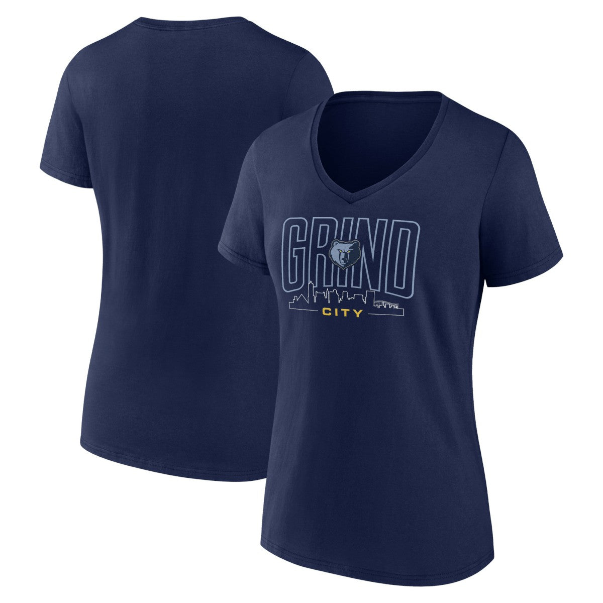 Memphis Grizzlies Women's Huddle V-Neck T-Shirt Navy