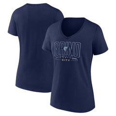 Memphis Grizzlies Women's Huddle V-Neck T-Shirt Navy