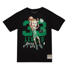 Larry Bird Boston Celtics Hardwood Classics Caricature T-Shirt Black