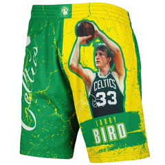 Larry Bird Boston Celtics Hardwood Classics Player Burst Shorts Kelly Green
