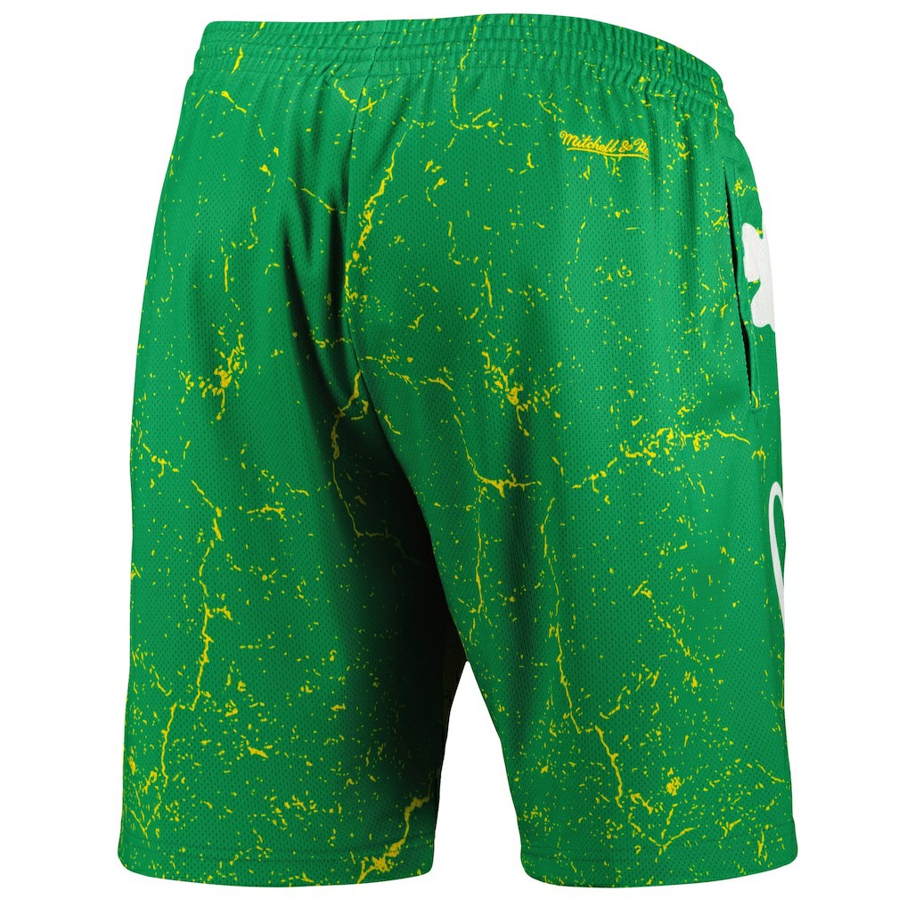 Larry Bird Boston Celtics Hardwood Classics Player Burst Shorts Kelly Green
