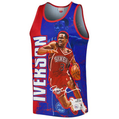 Allen Iverson Philadelphia 76ers 1996-97 Hardwood Classics Player Burst Tank Top Royal