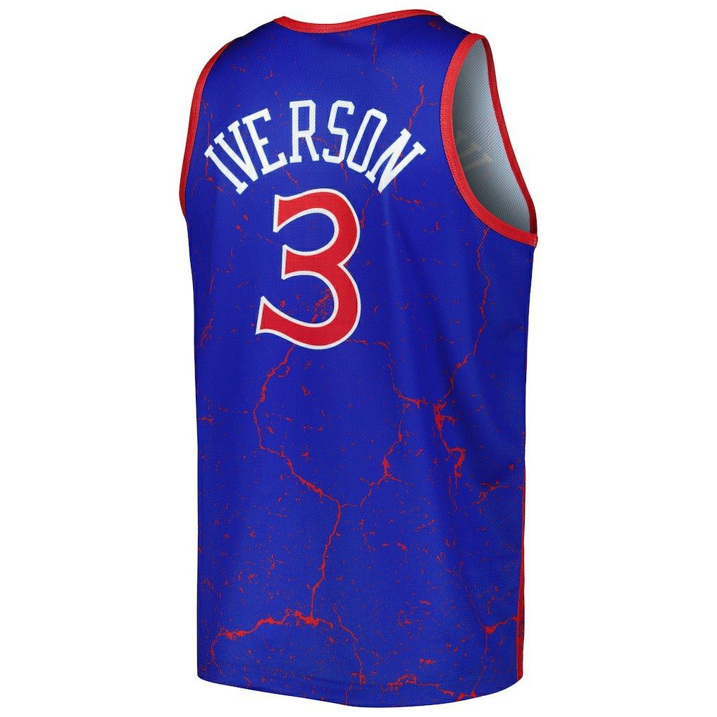 Allen Iverson Philadelphia 76ers 1996-97 Hardwood Classics Player Burst Tank Top Royal
