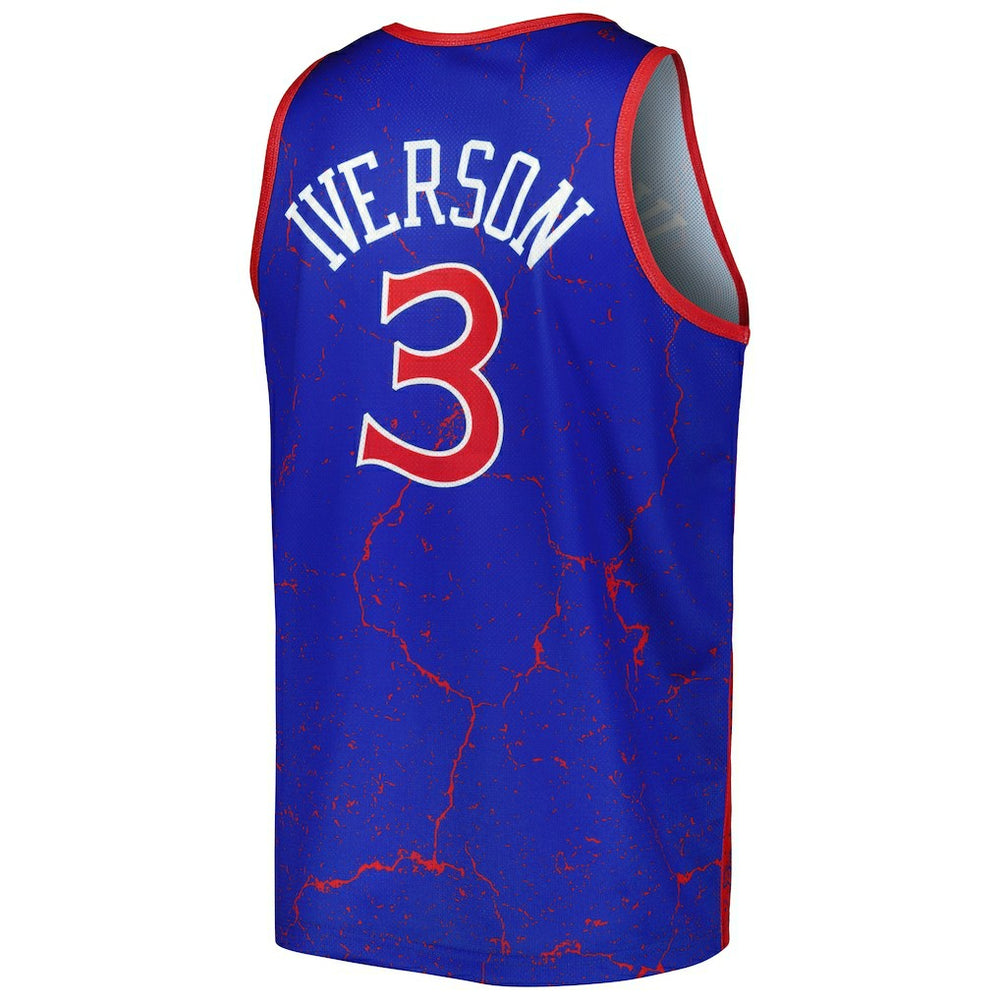Allen Iverson Philadelphia 76ers 1996-97 Hardwood Classics Player Burst Tank Top Royal