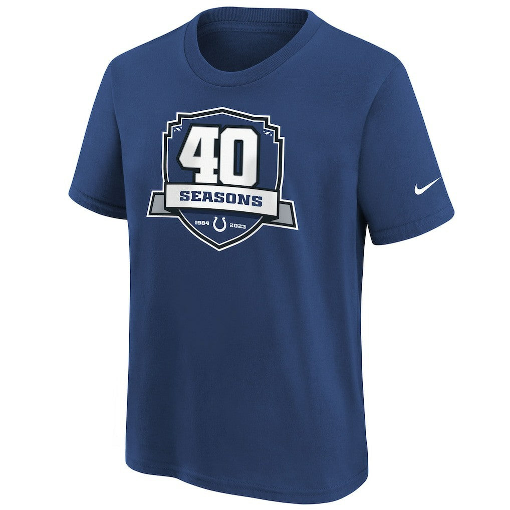 Indianapolis Colts Youth 40th Anniversary T-Shirt Blue