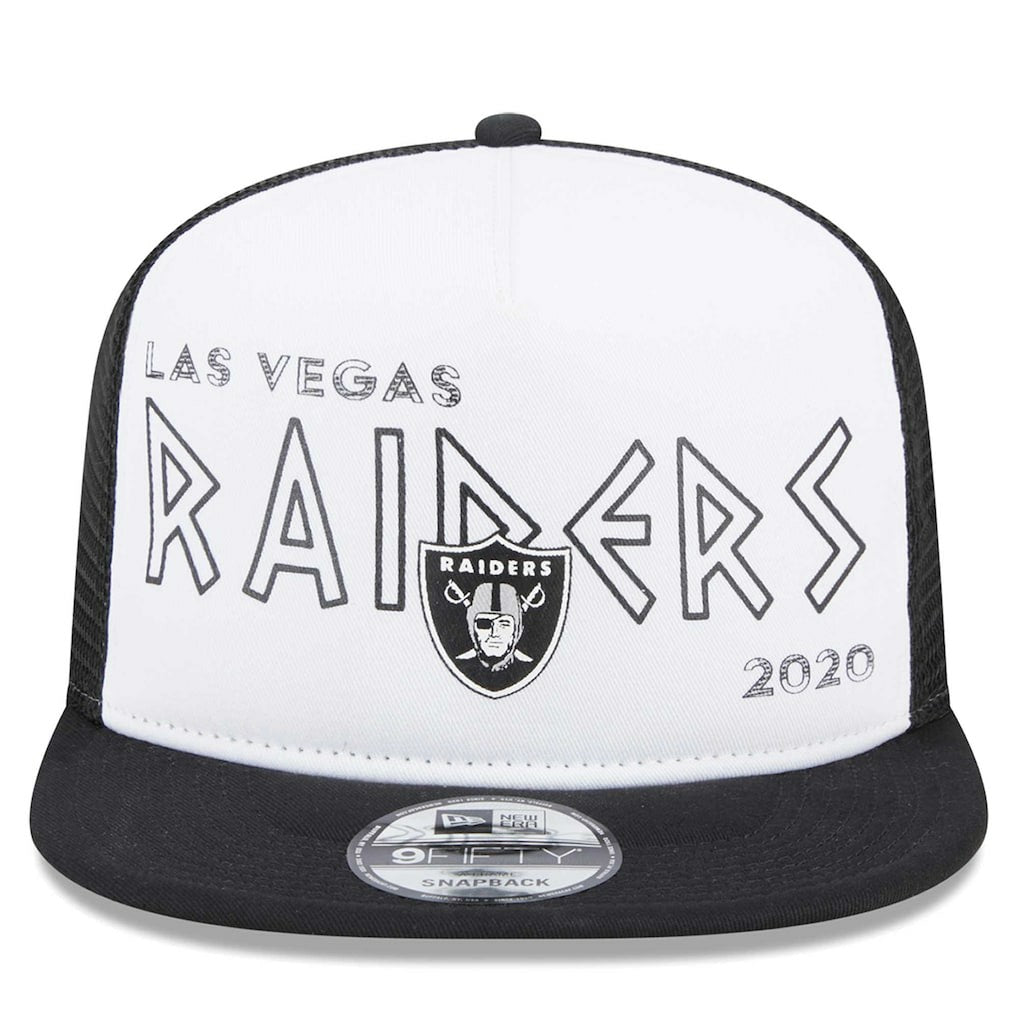 Las Vegas Raiders New Era Banger 9FIFTY Trucker Snapback Hat White/Black