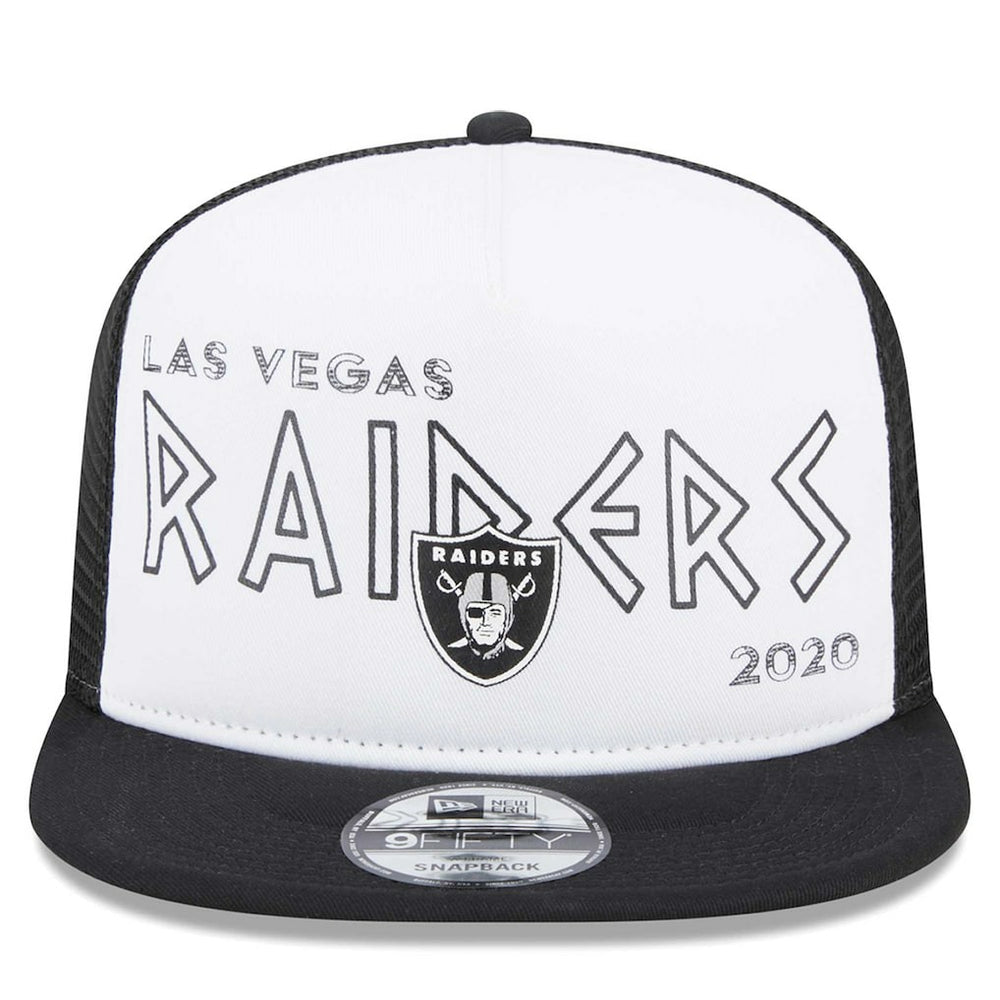 Las Vegas Raiders New Era Banger 9FIFTY Trucker Snapback Hat White/Black