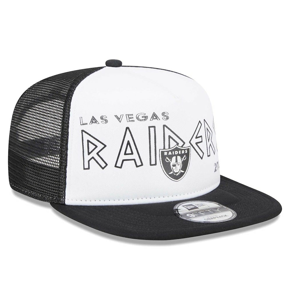 Las Vegas Raiders New Era Banger 9FIFTY Trucker Snapback Hat White/Black