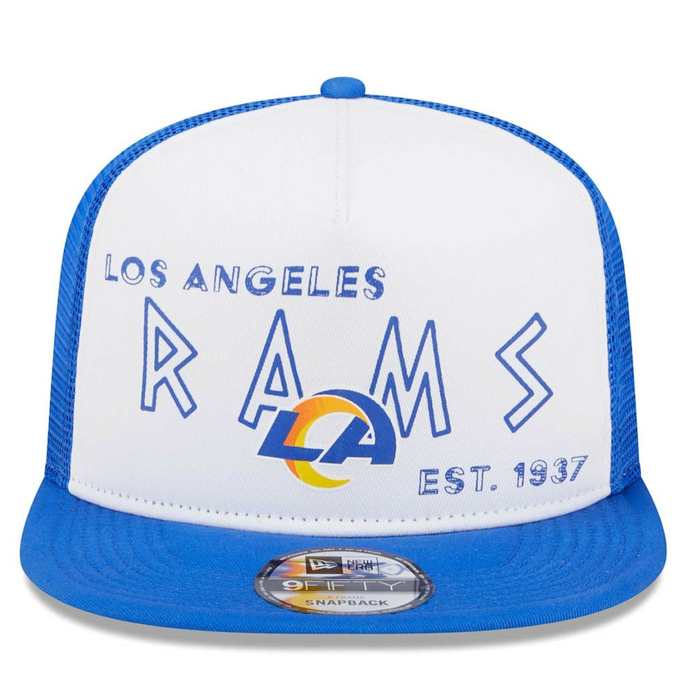 Los Angeles Rams New Era Banger 9FIFTY Trucker Snapback Hat White/Royal