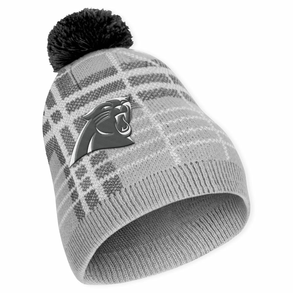 Carolina Panthers WEAR by Erin Andrews Women's Plaid Knit Hat with Pom & Scarf Set