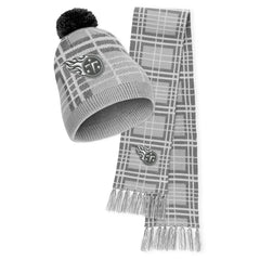 Tennessee Titans WEAR by Erin Andrews Women's Plaid Knit Hat with Pom & Scarf Set