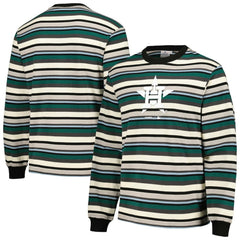 Houston Astros PLEASURES Ballpark Long Sleeve T-Shirt - Cream/Green T-shirts