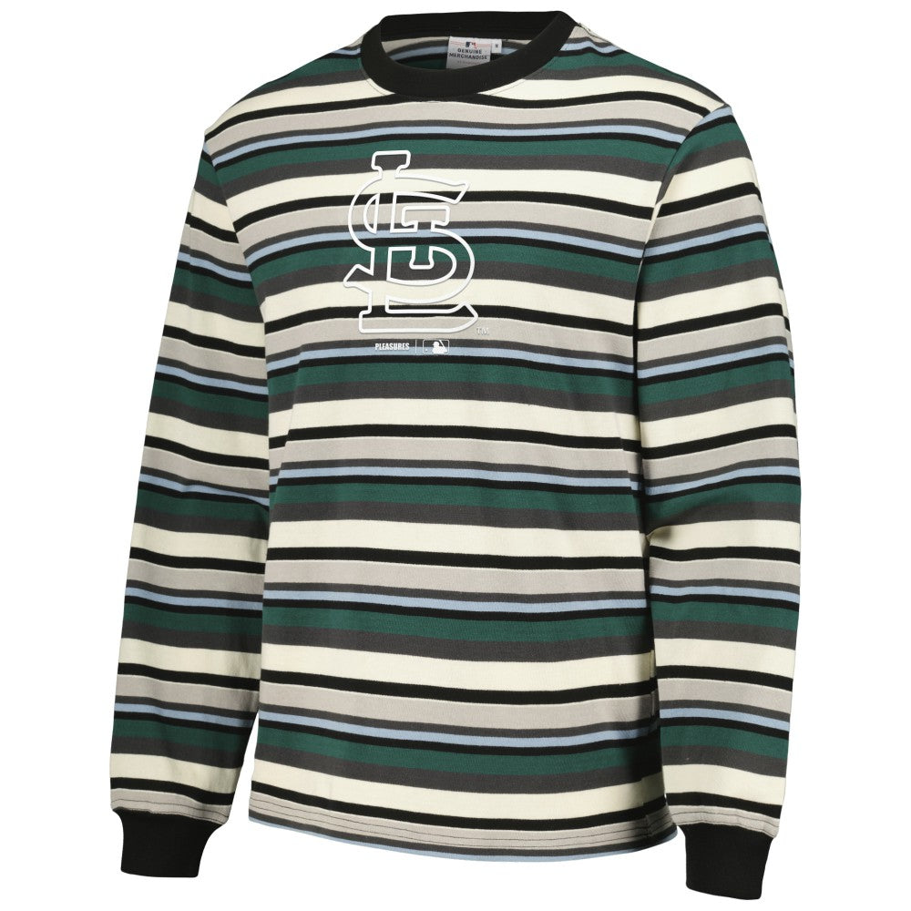 St. Louis Cardinals PLEASURES Ballpark Long Sleeve T-Shirt - Cream/Green T-shirts