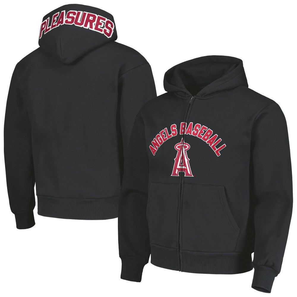 Los Angeles Angels PLEASURES Opening Day Full-Zip Hoodie - Black Hoodies
