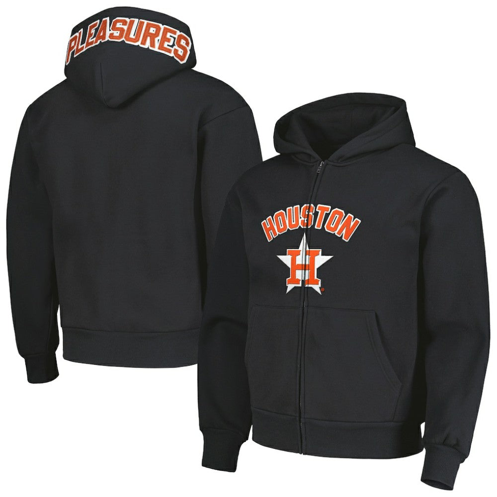 Houston Astros PLEASURES Opening Day Full-Zip Hoodie - Black Hoodies