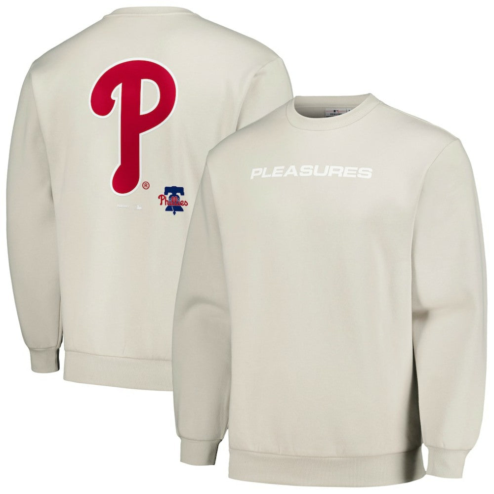 Philadelphia Phillies PLEASURES Ballpark Pullover Sweatshirt - Gray Pullover